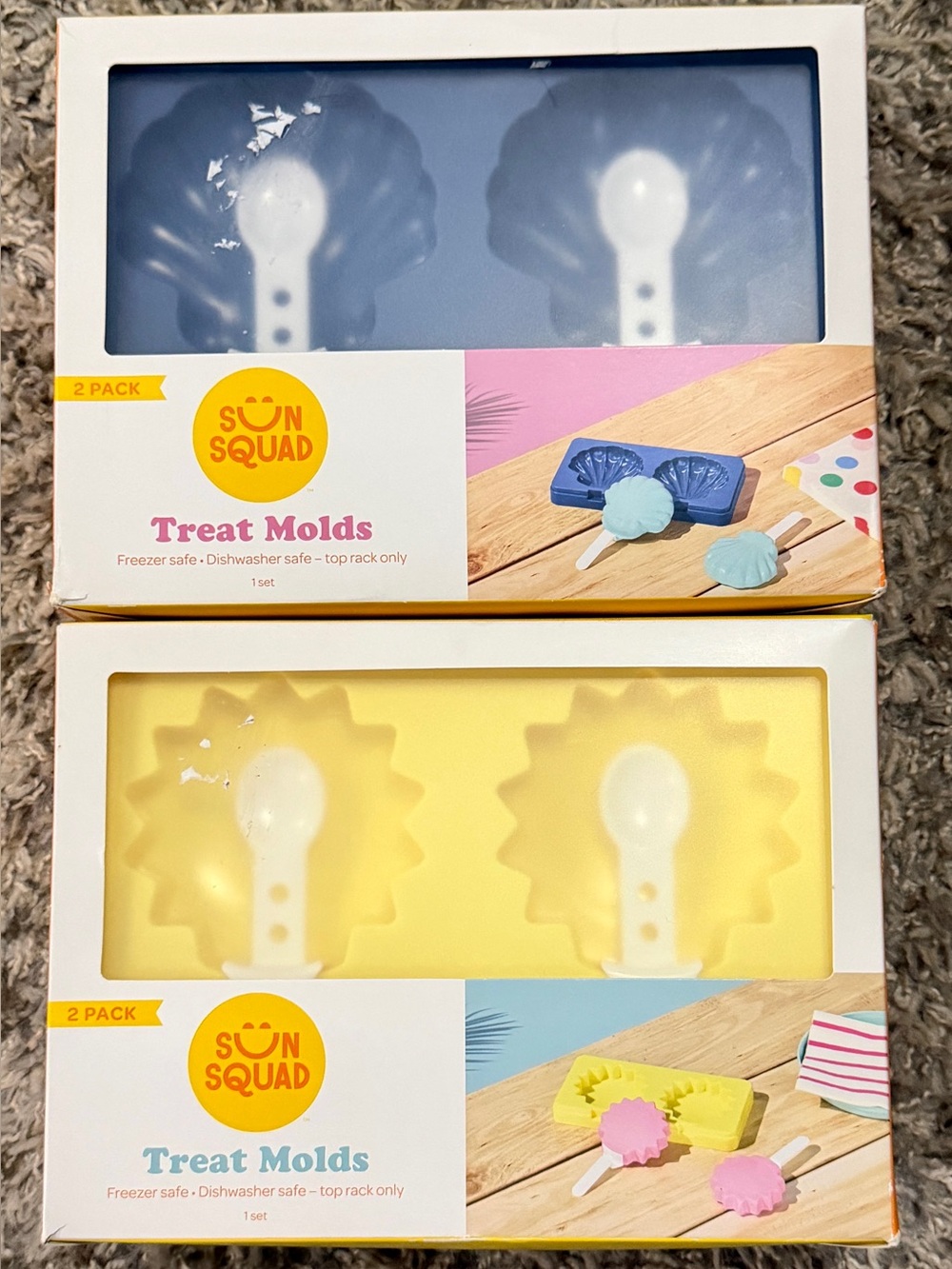 Sun Squad Treat Molds - Freezer Safe -Dishwasher Safe-2 pack fully sealed